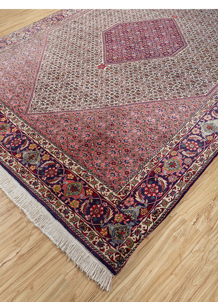 aalam red and orange wool hand knotted Rug - FloorShot