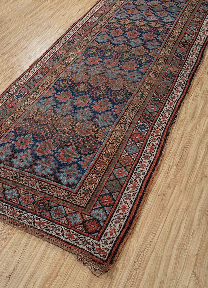 nuray blue wool hand knotted Rug - FloorShot