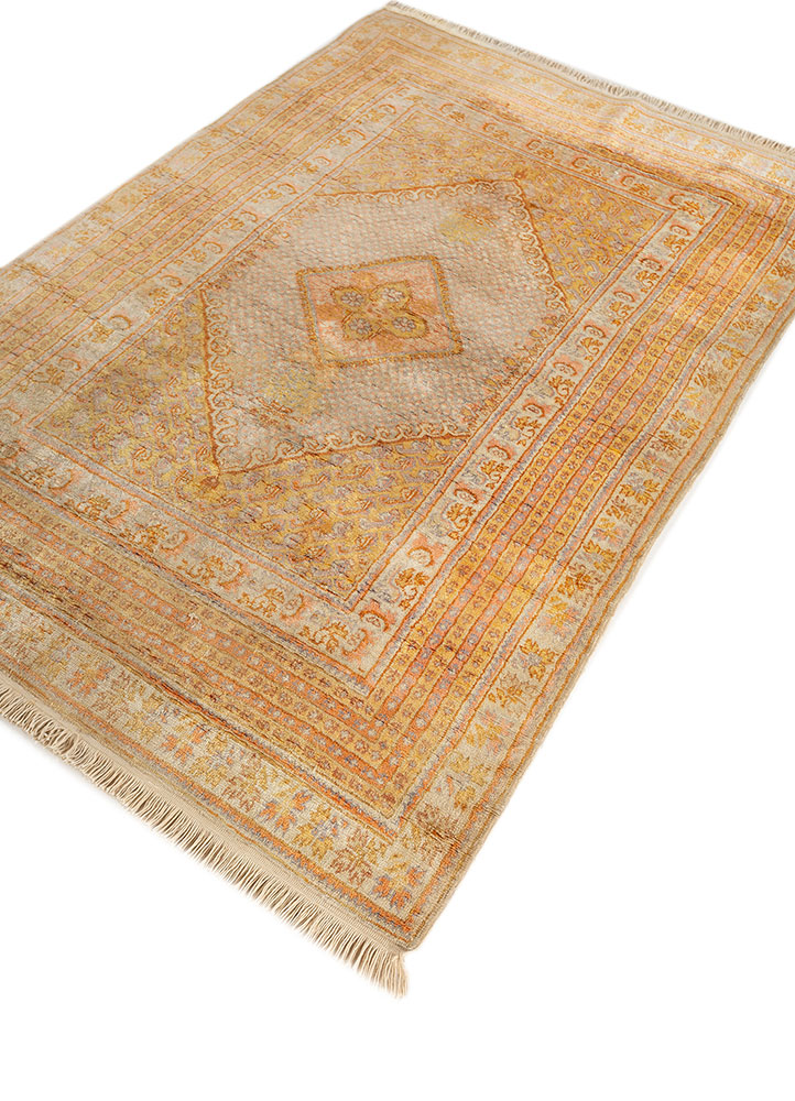 aalam gold wool hand knotted Rug - FloorShot