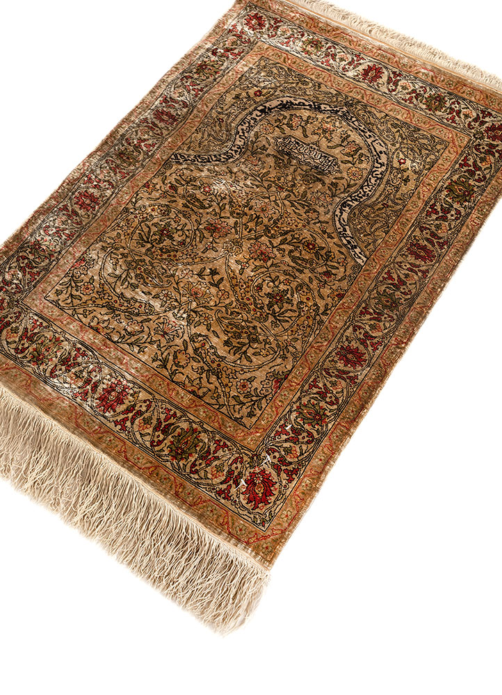 gulmarg green silk hand knotted Rug - FloorShot