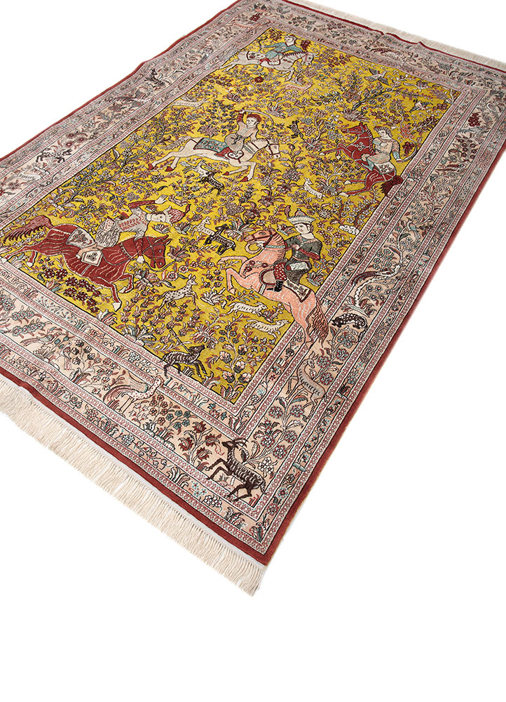 gulmarg grey and black silk hand knotted Rug - FloorShot