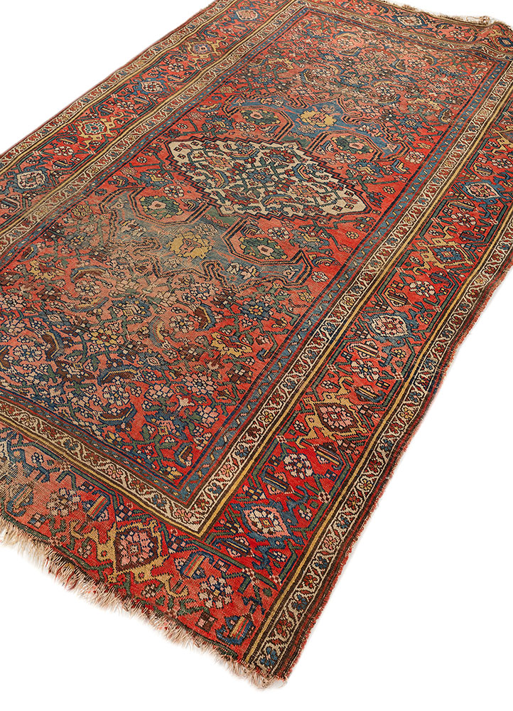aalam blue wool hand knotted Rug - FloorShot