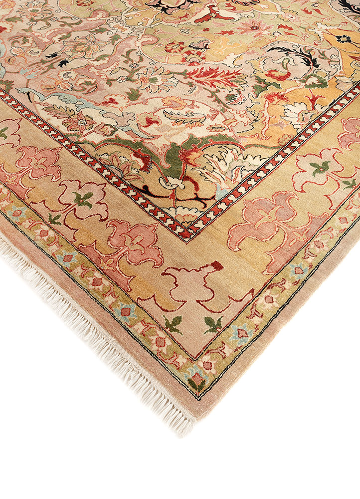 cyanna gold wool hand knotted Rug - FloorShot