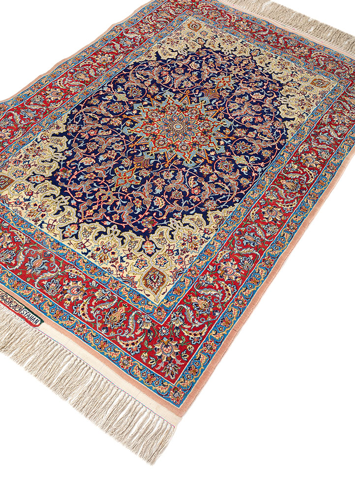 gulmarg blue wool hand knotted Rug - FloorShot