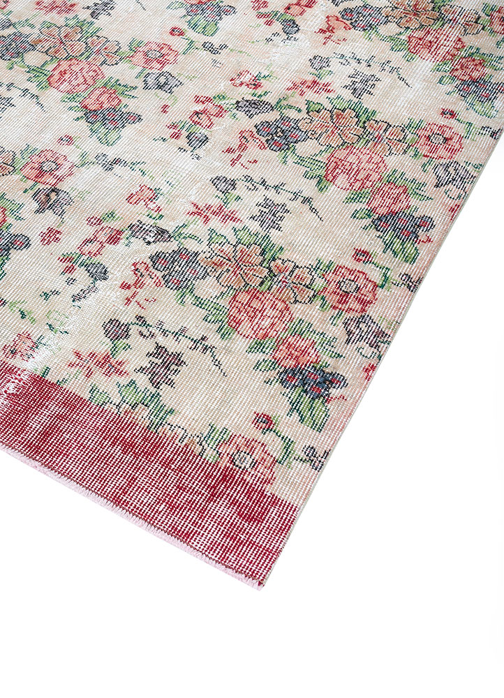 vintage red and orange wool hand knotted Rug - FloorShot