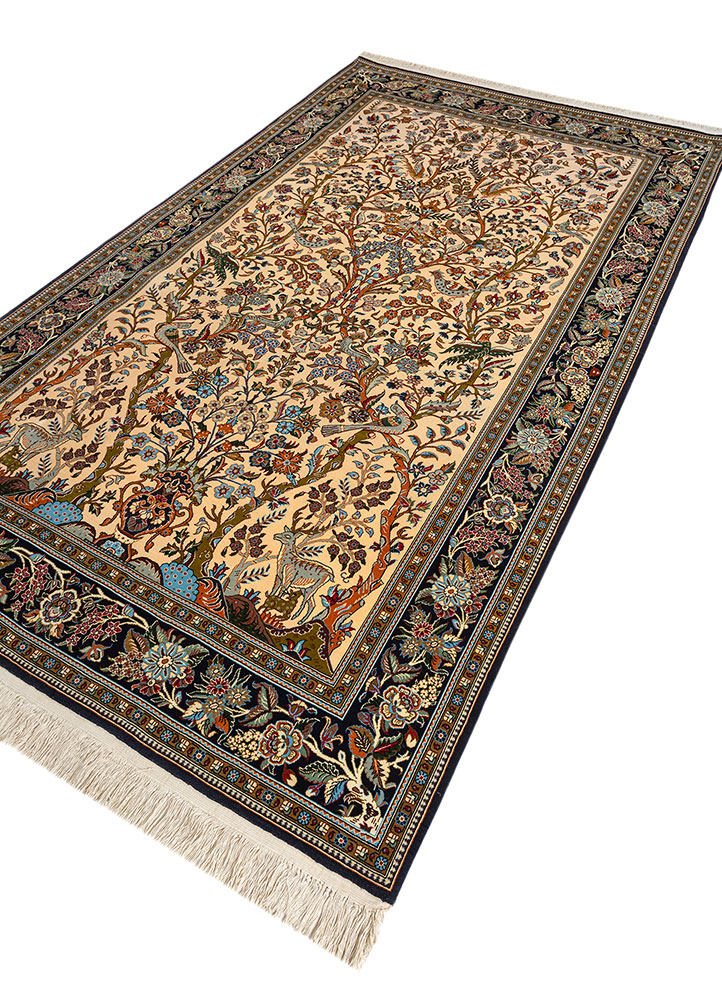 aalam gold wool hand knotted Rug - FloorShot