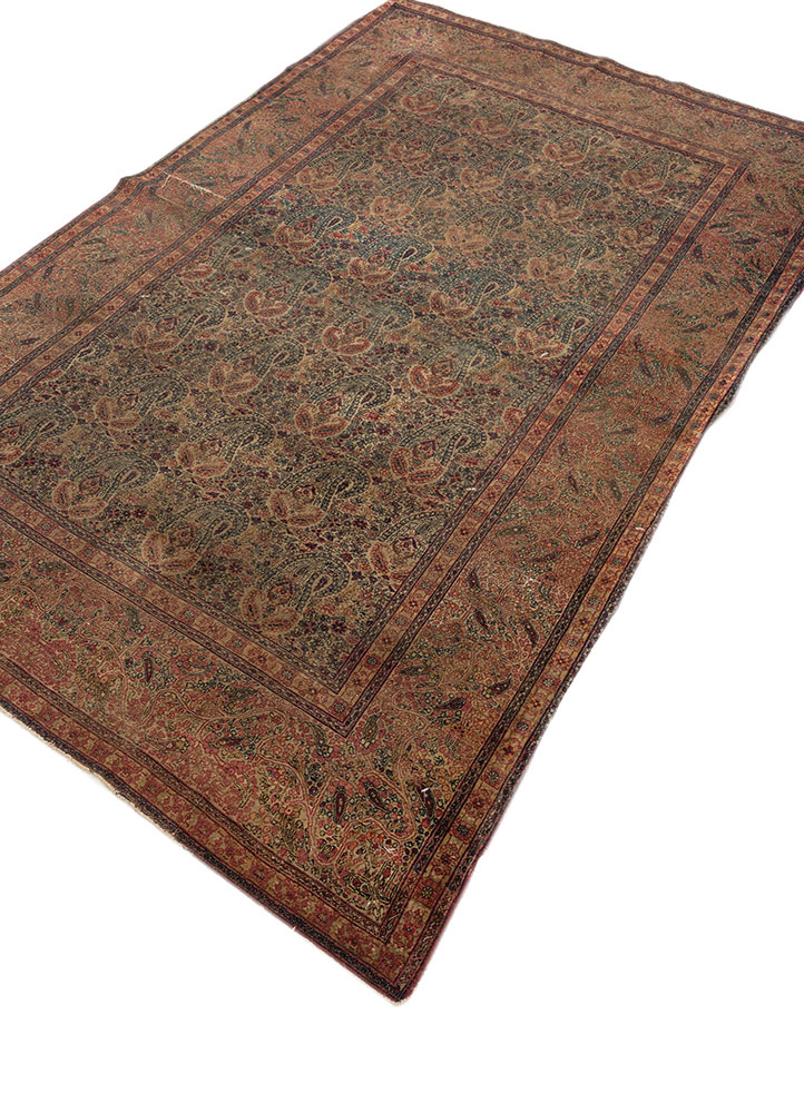 aalam gold wool hand knotted Rug - FloorShot