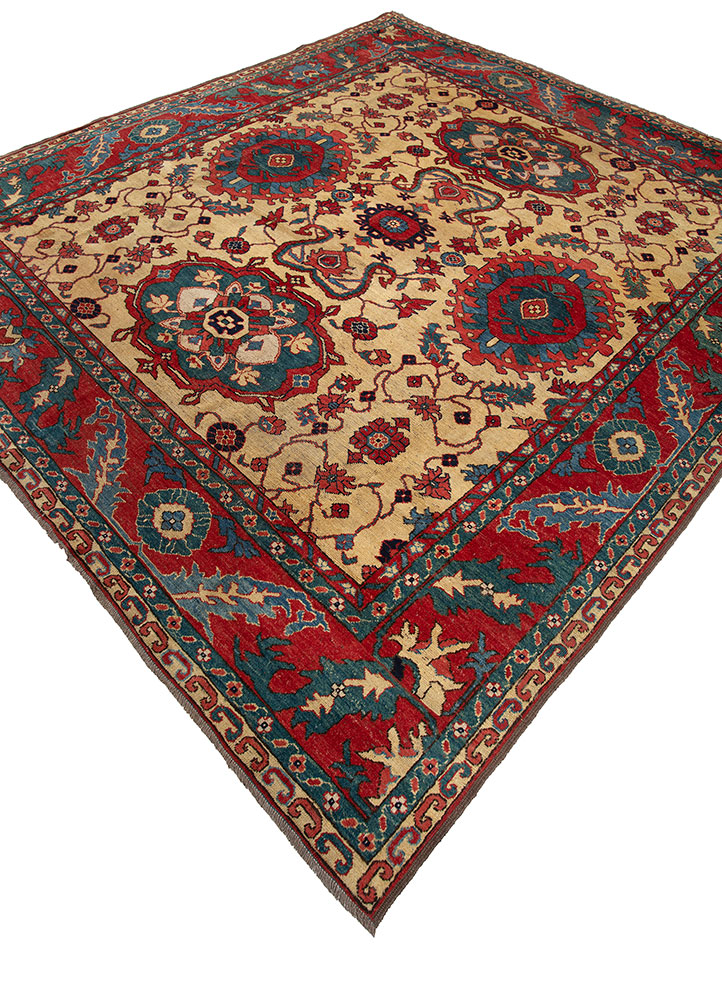 aalam gold wool hand knotted Rug - FloorShot