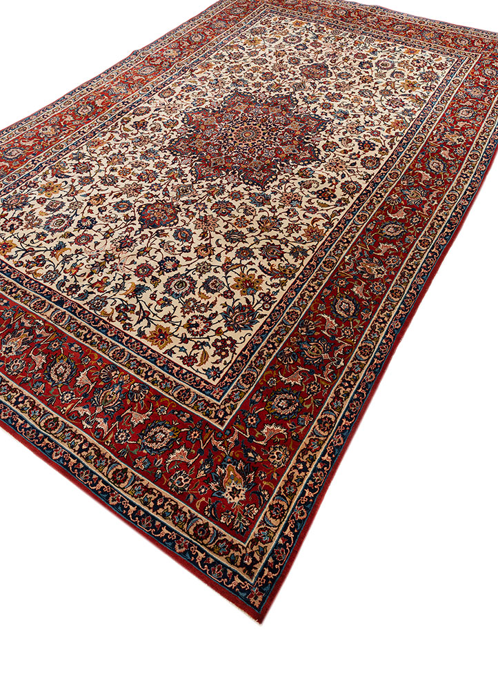 aalam gold wool hand knotted Rug - FloorShot