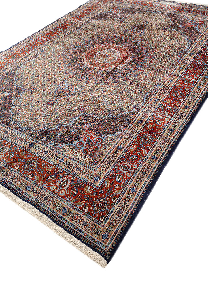 aalam green wool hand knotted Rug - FloorShot