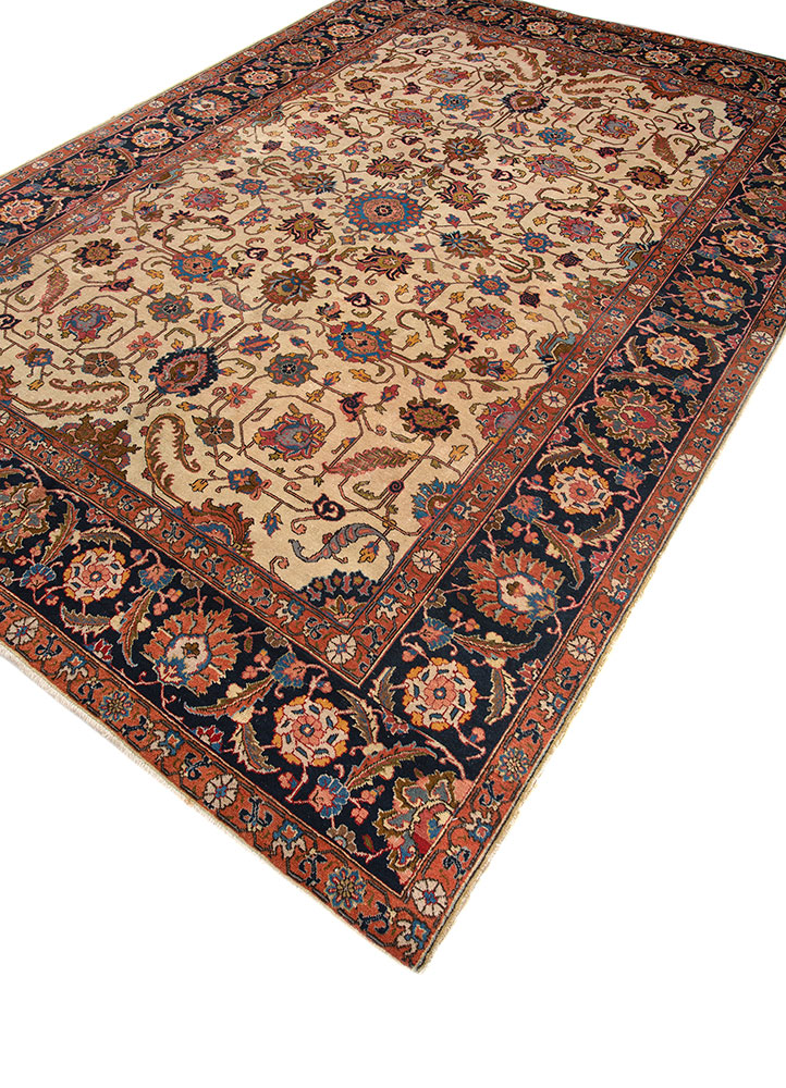 aalam gold wool hand knotted Rug - FloorShot