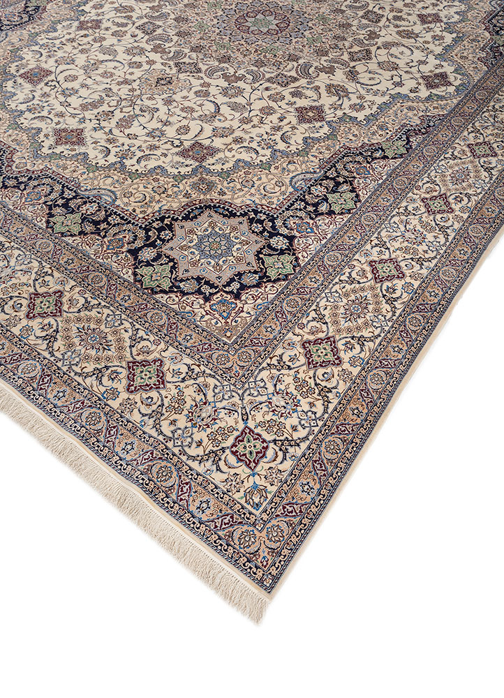 aalam ivory wool hand knotted Rug - FloorShot