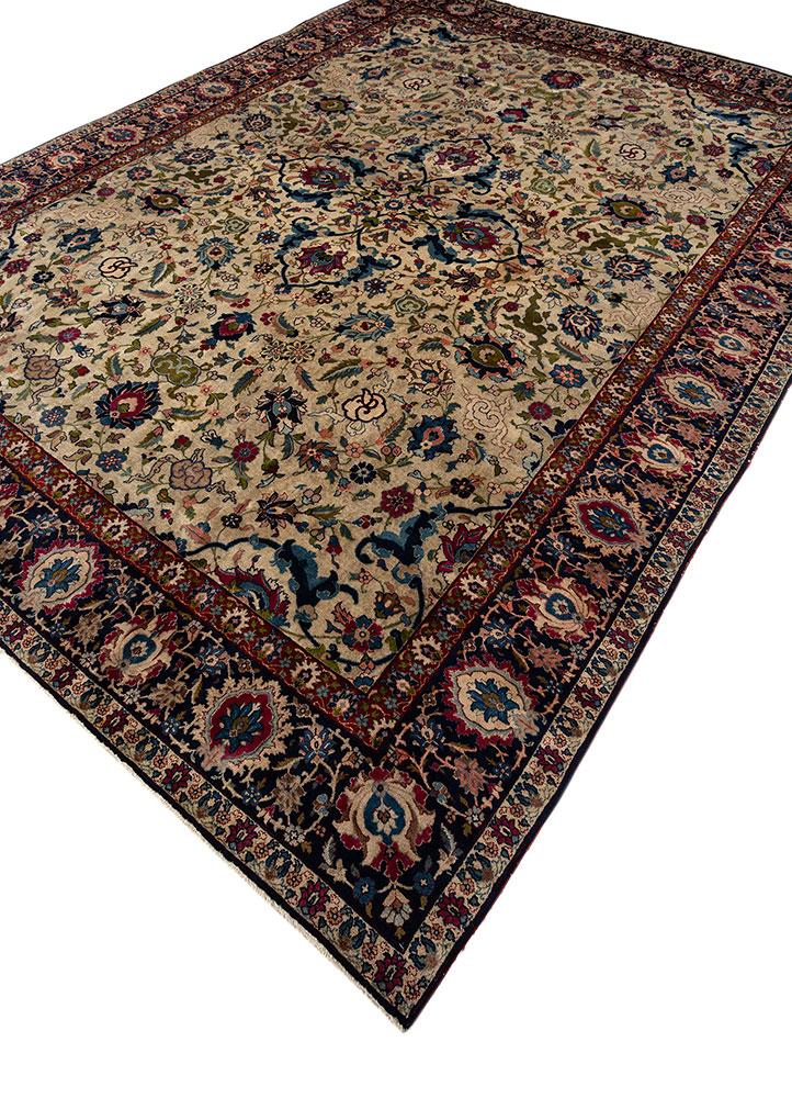 aalam gold wool hand knotted Rug - FloorShot