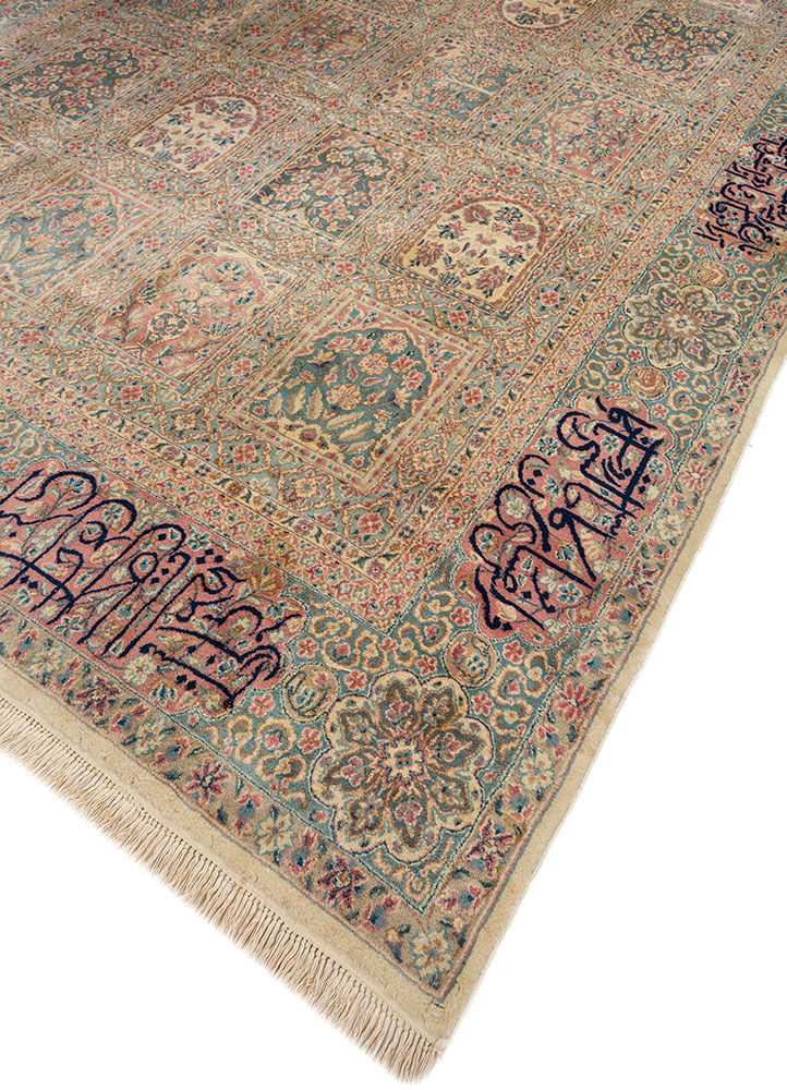 aalam pink and purple wool hand knotted Rug - FloorShot