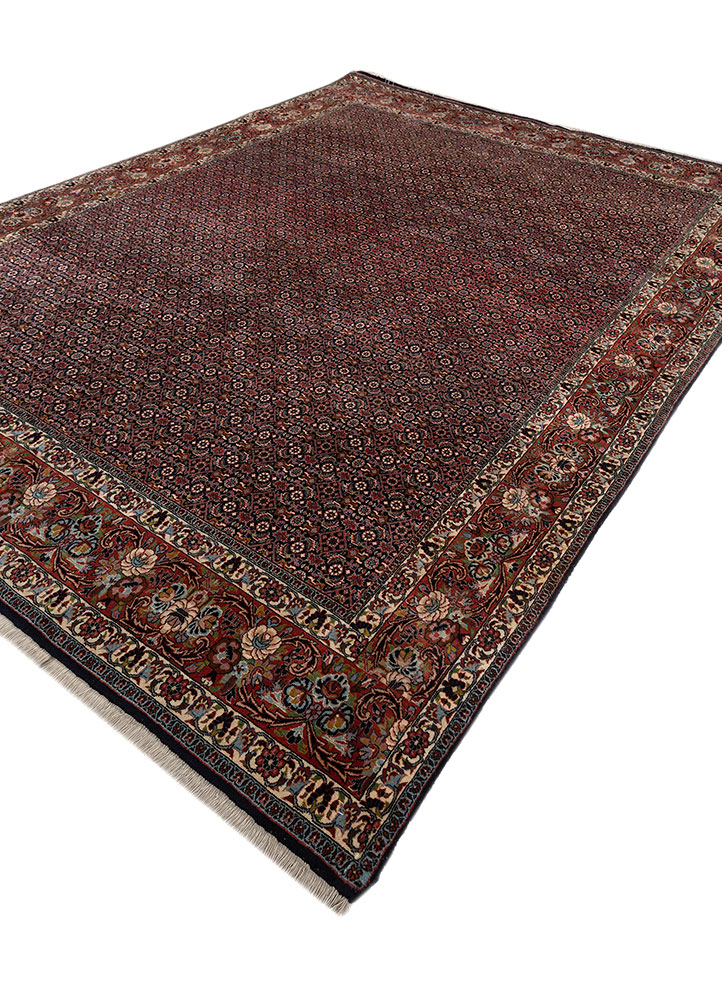 aalam pink and purple wool hand knotted Rug - FloorShot