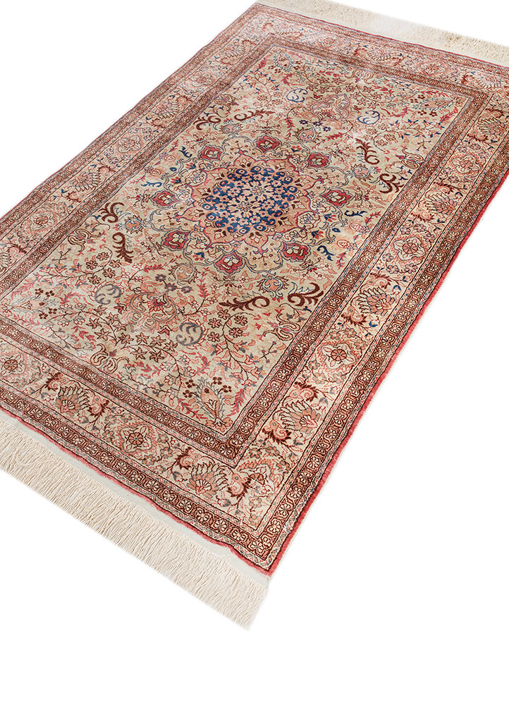 gulmarg green silk hand knotted Rug - FloorShot