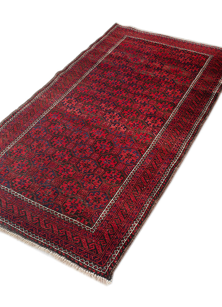 kiaan red and orange wool hand knotted Rug - FloorShot