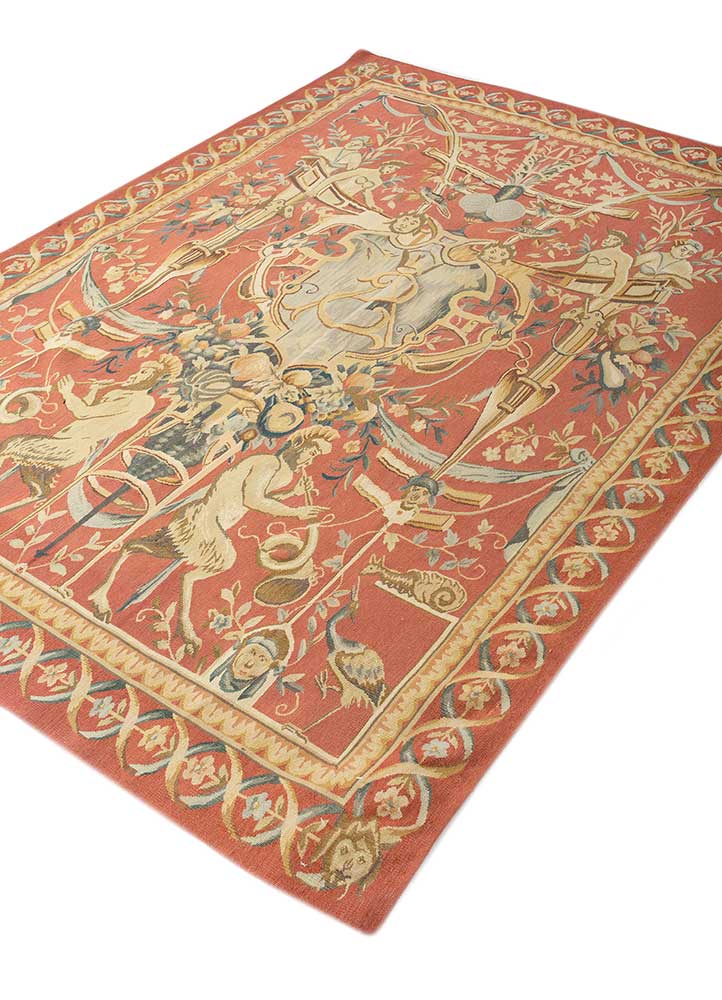 wall art red and orange wool flat weaves WALL ART & TAPESTRY - FloorShot