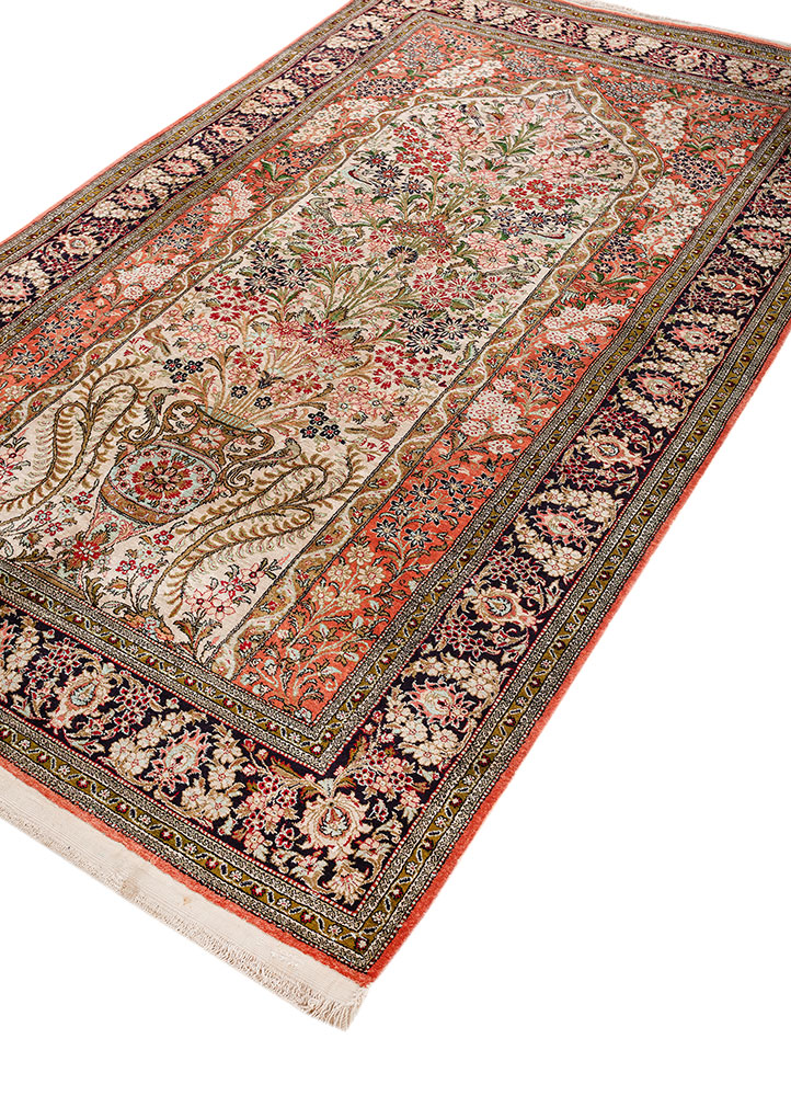 gulmarg green silk hand knotted Rug - FloorShot
