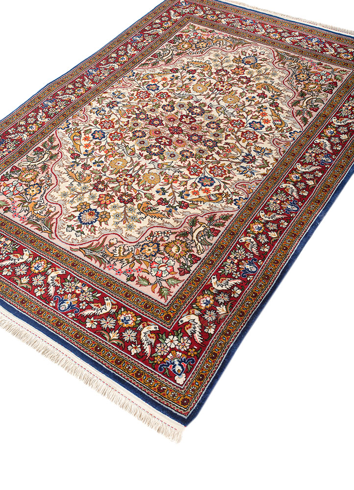 aalam blue wool hand knotted Rug - FloorShot