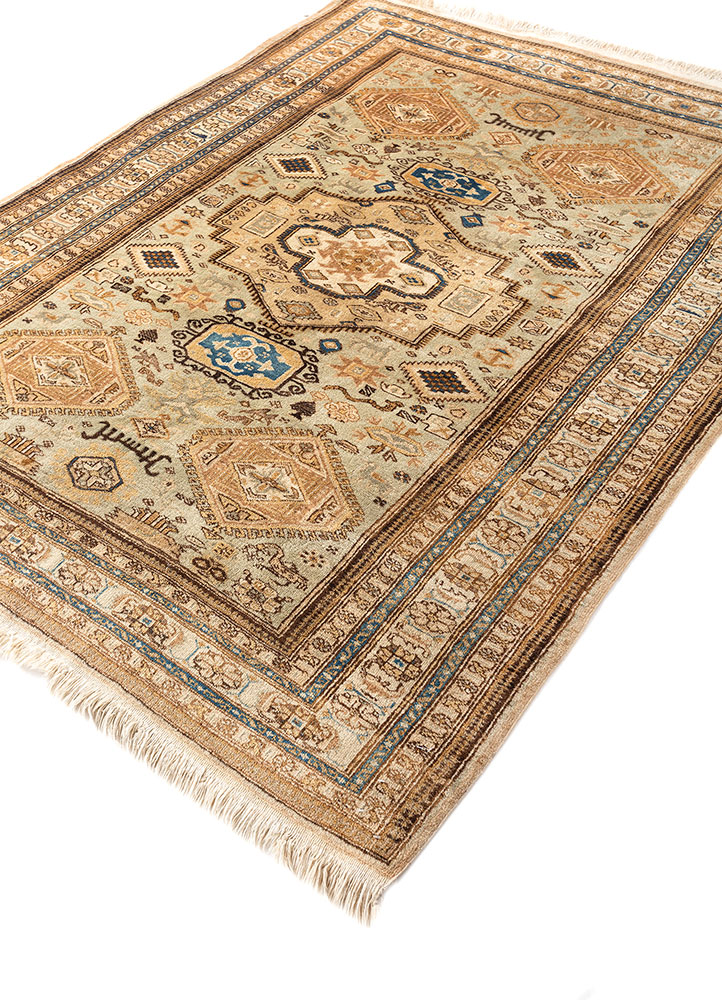 kiaan green wool hand knotted Rug - FloorShot