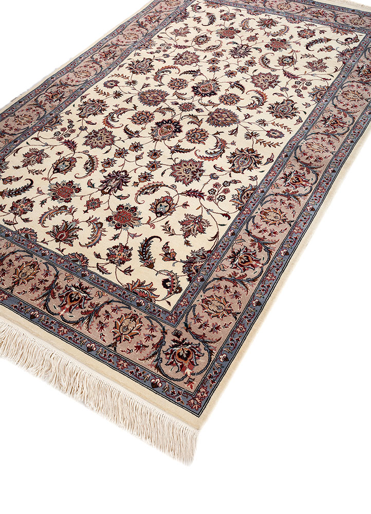 aalam beige and brown wool hand knotted Rug - FloorShot