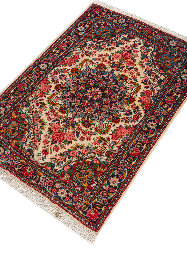 aalam red and orange wool hand knotted Rug - FloorShot