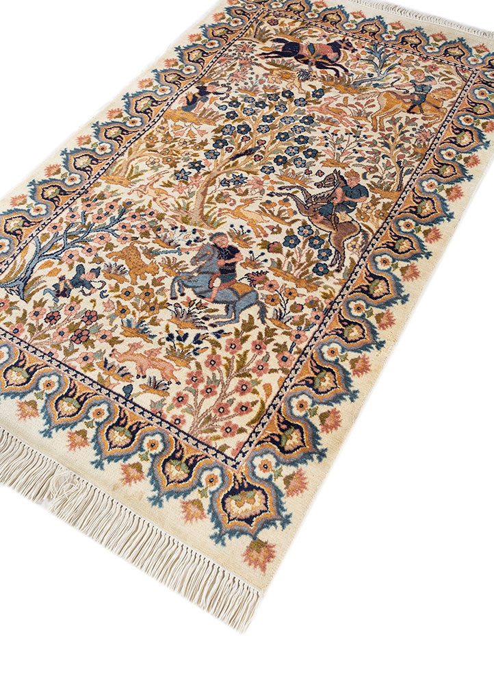 aalam gold wool hand knotted Rug - FloorShot