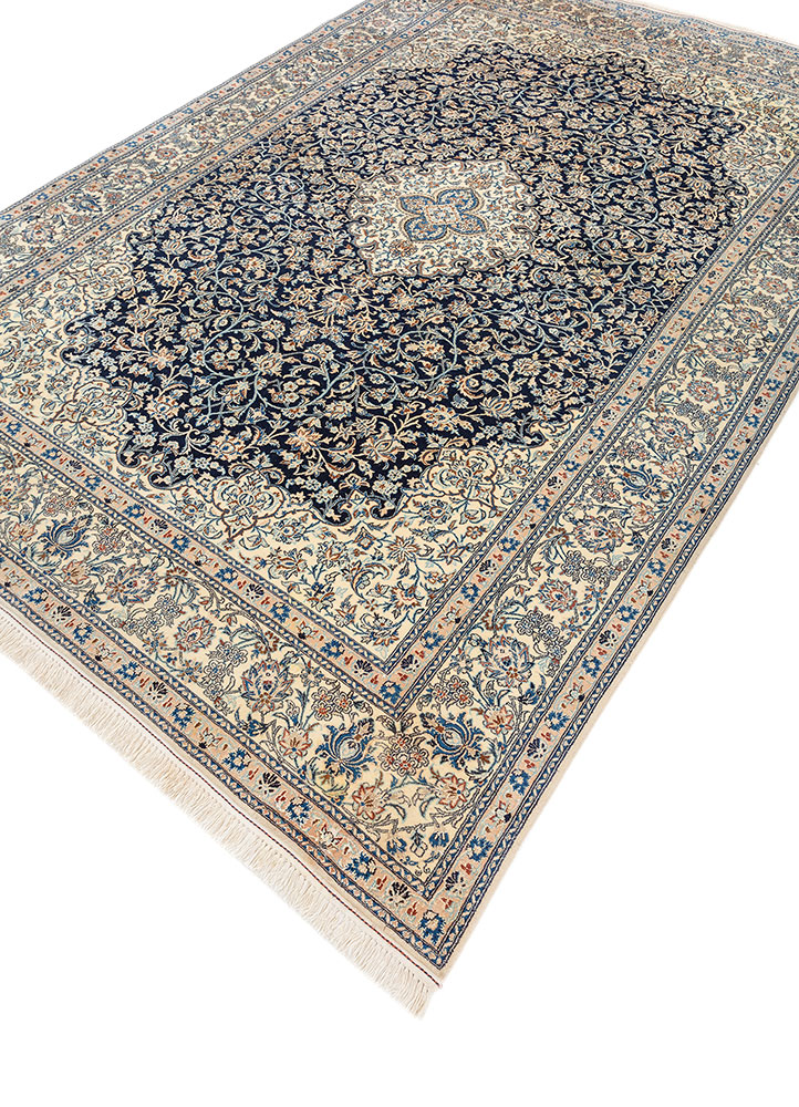 aalam gold wool and silk hand knotted Rug - FloorShot