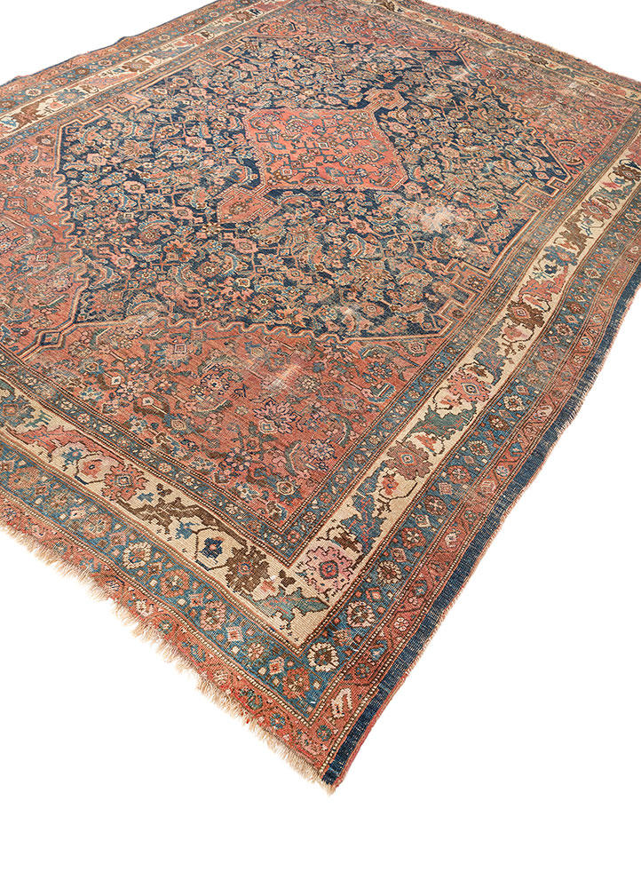 aalam pink and purple wool hand knotted Rug - FloorShot