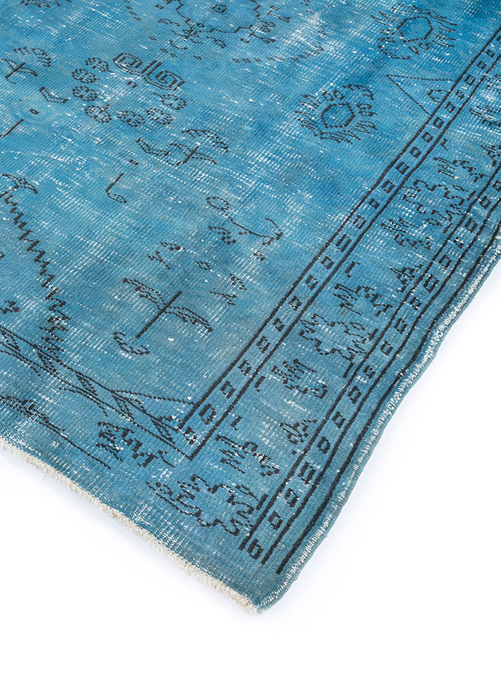 lacuna blue wool hand knotted Rug - FloorShot