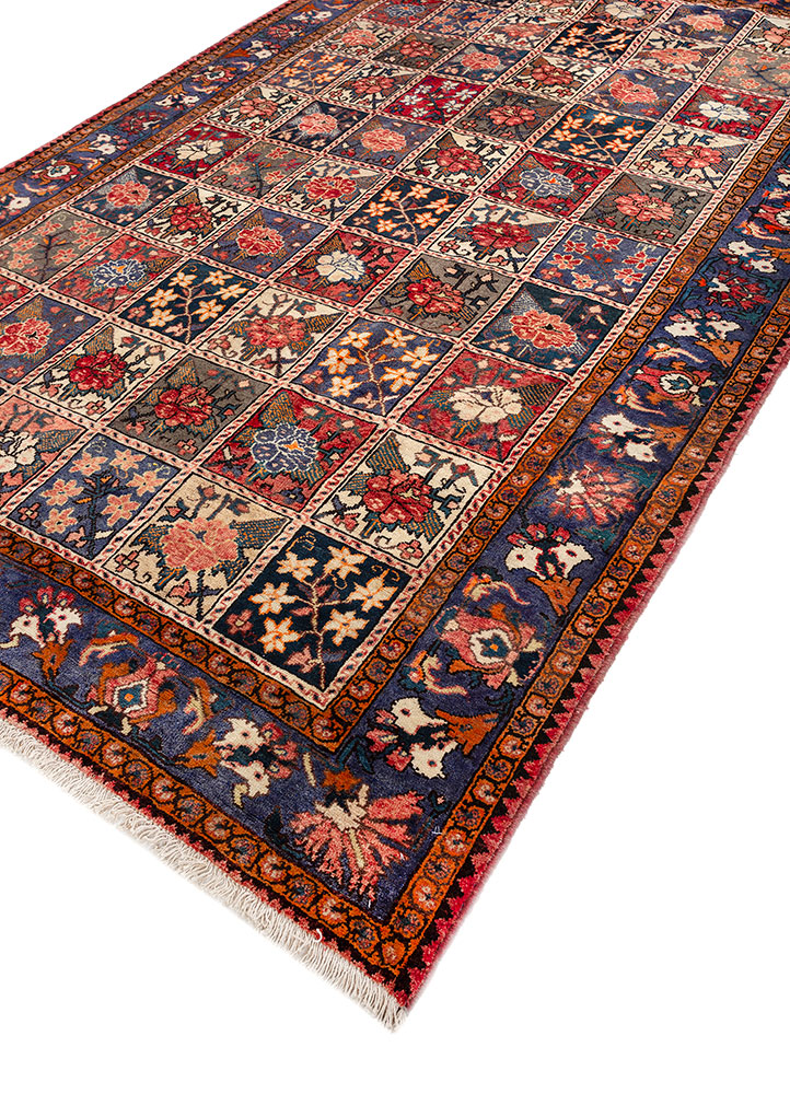 aalam pink and purple wool hand knotted Rug - FloorShot