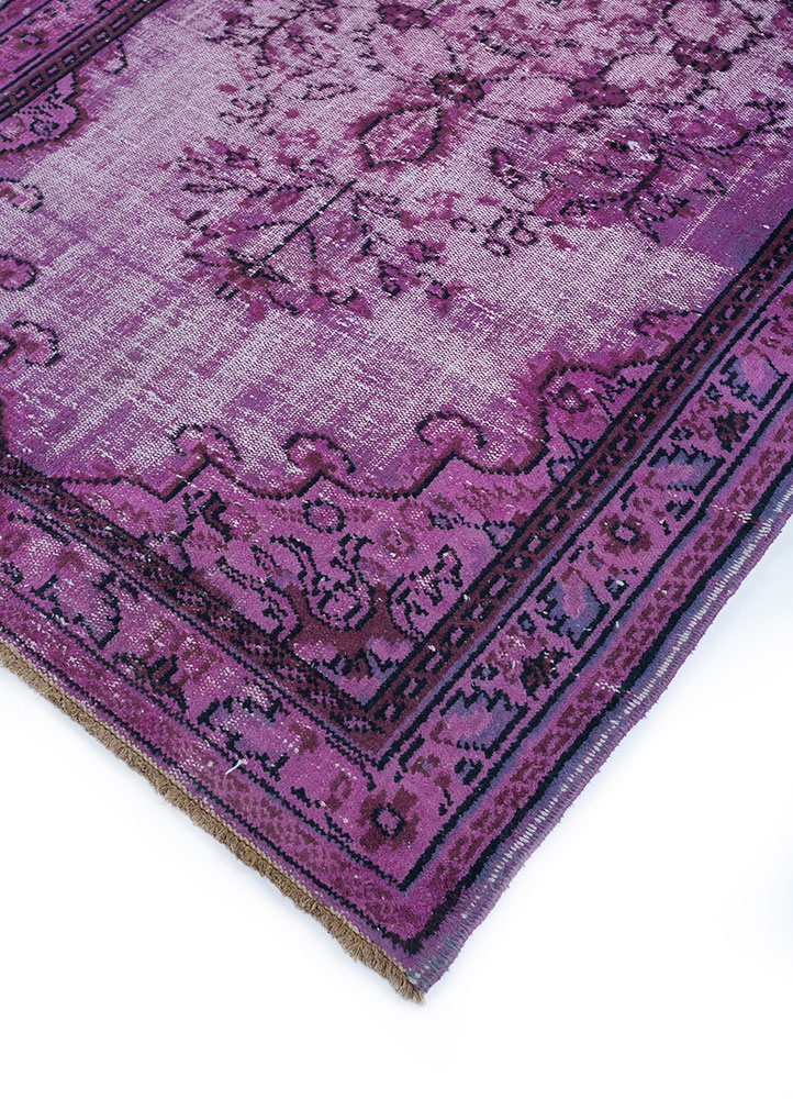 lacuna pink and purple wool hand knotted Rug - FloorShot