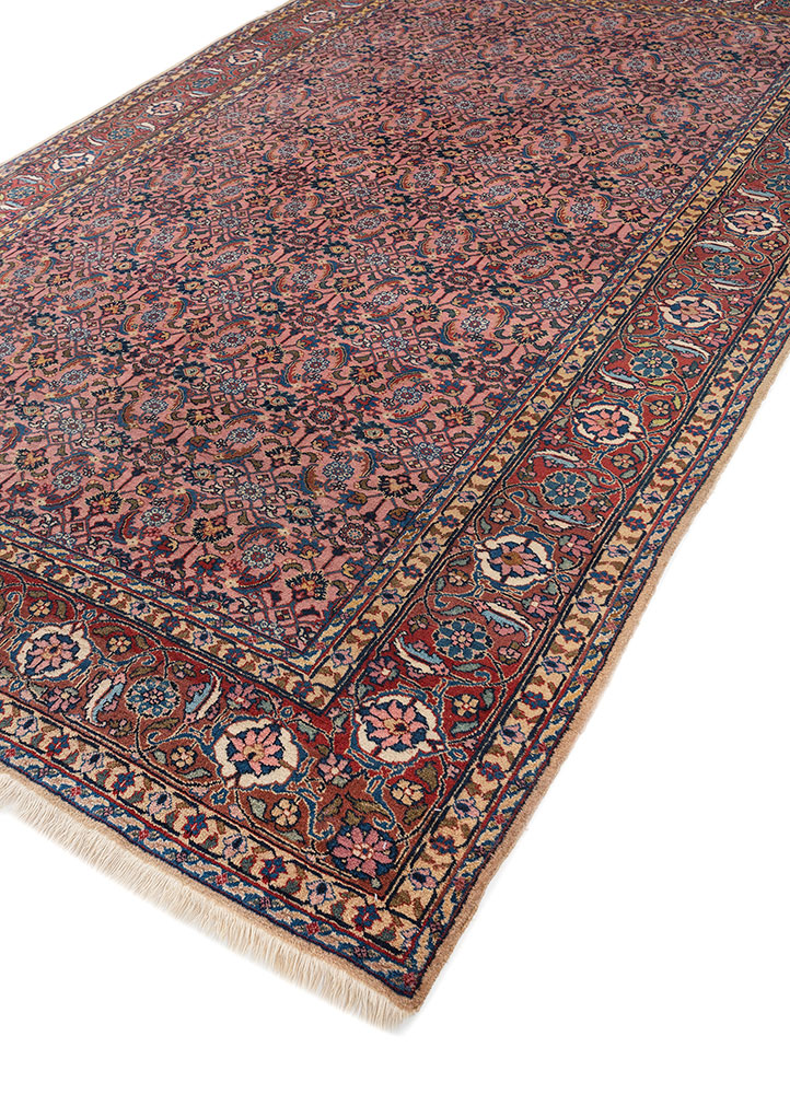 aalam pink and purple wool hand knotted Rug - FloorShot