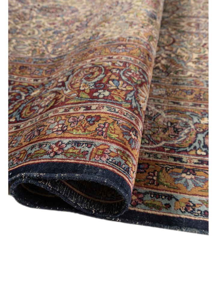 aalam pink and purple wool hand knotted Rug - FloorShot