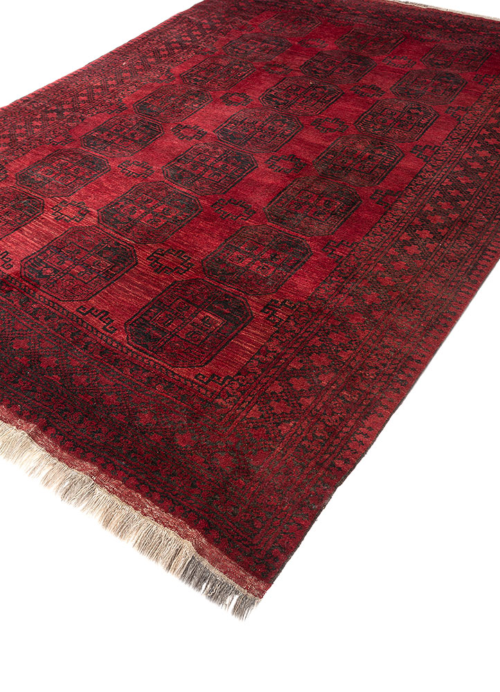 kiaan red and orange wool hand knotted Rug - FloorShot
