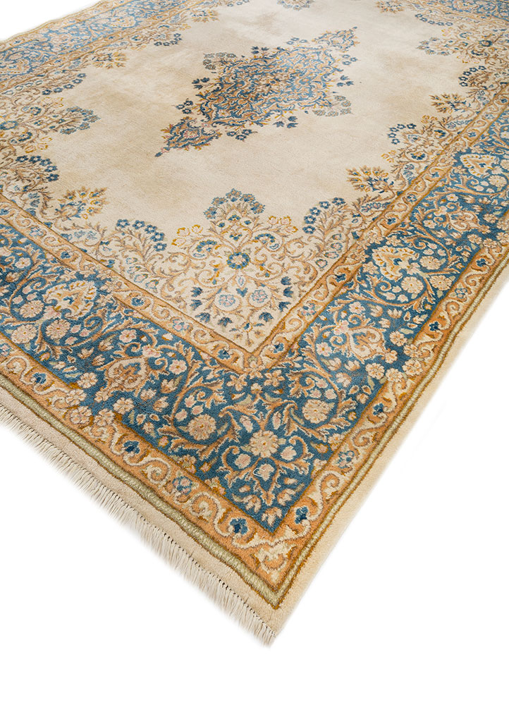 aalam red and orange wool hand knotted Rug - FloorShot