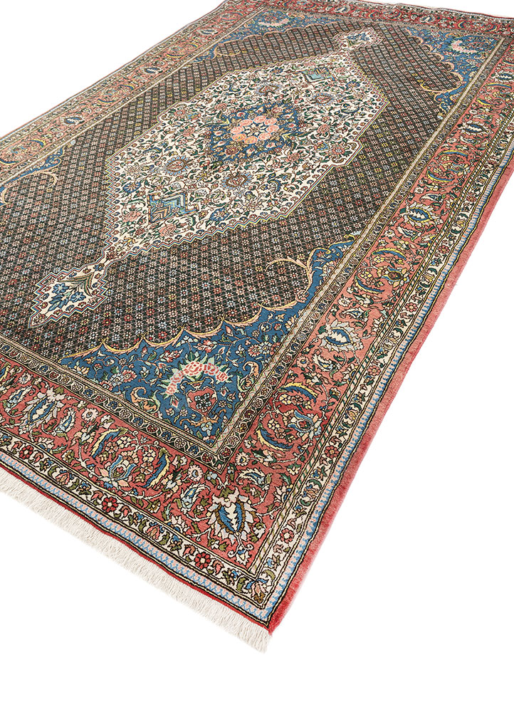 aalam blue wool hand knotted Rug - FloorShot