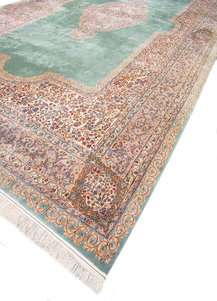 aalam ivory wool hand knotted Rug - FloorShot