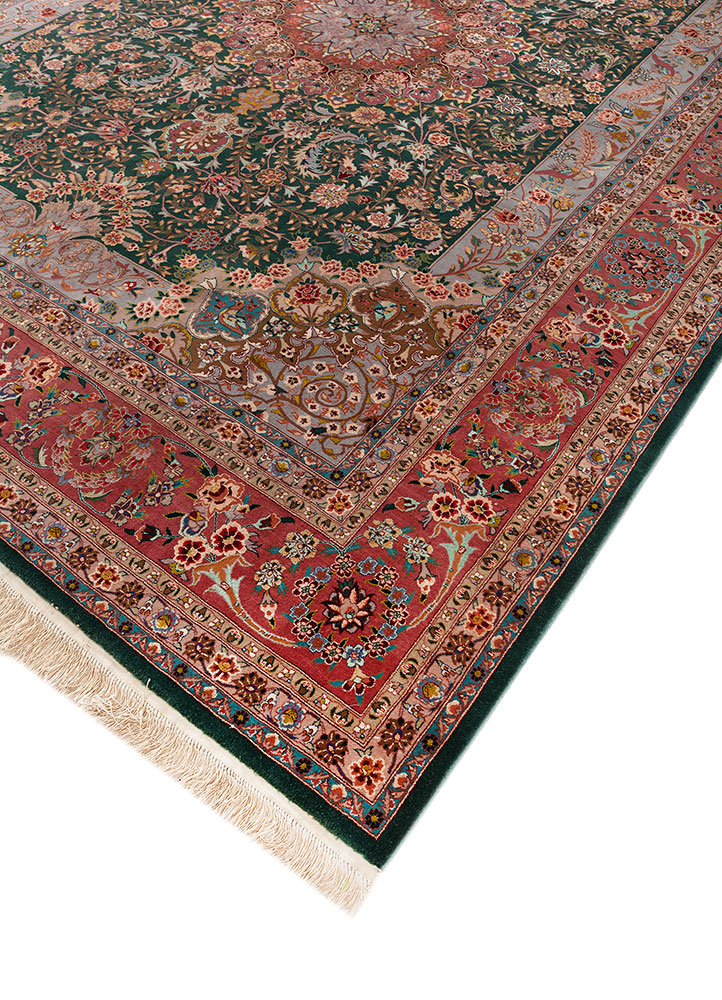 aalam pink and purple wool hand knotted Rug - FloorShot