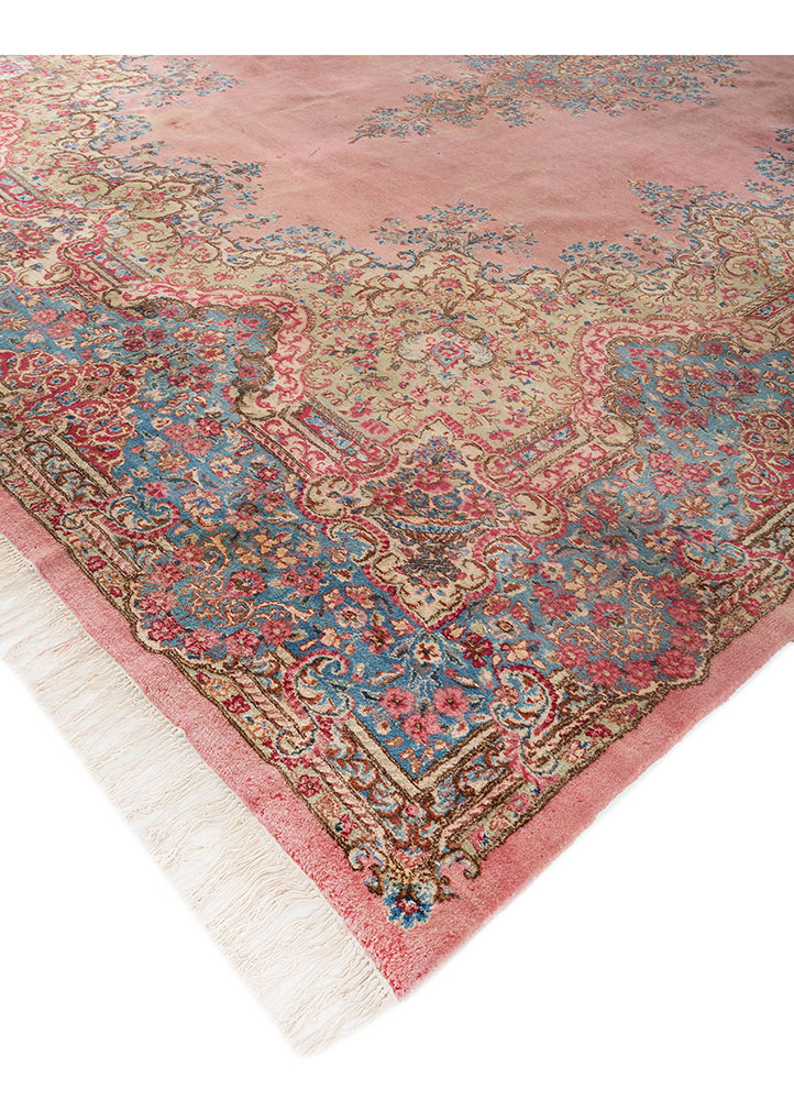 aalam blue wool hand knotted Rug - FloorShot