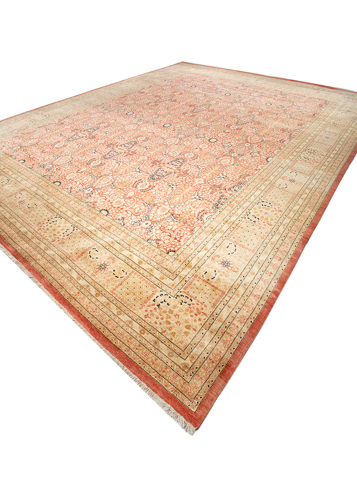 aalam gold wool hand knotted Rug - FloorShot