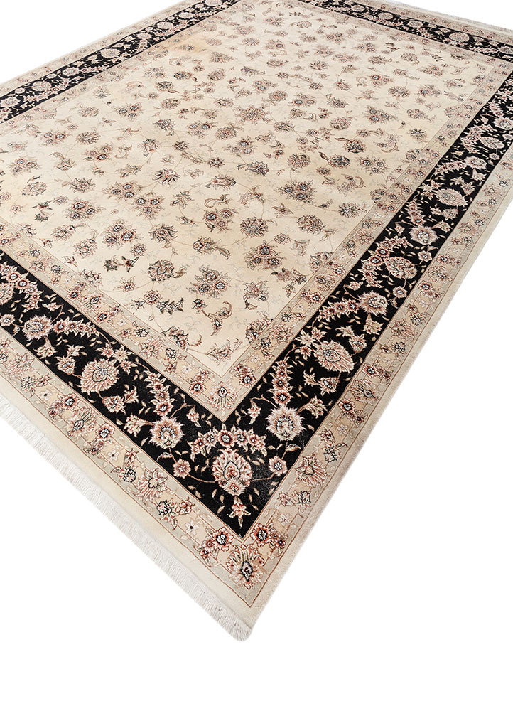 aurora beige and brown wool hand knotted Rug - FloorShot