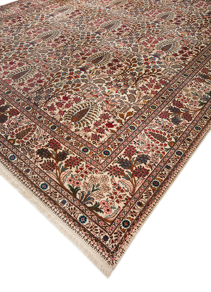 aalam red and orange wool hand knotted Rug - FloorShot