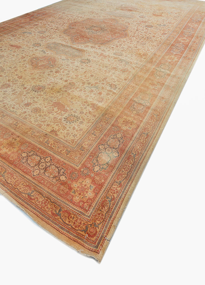 aalam gold wool hand knotted Rug - FloorShot