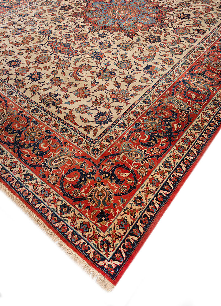 aalam gold wool hand knotted Rug - FloorShot