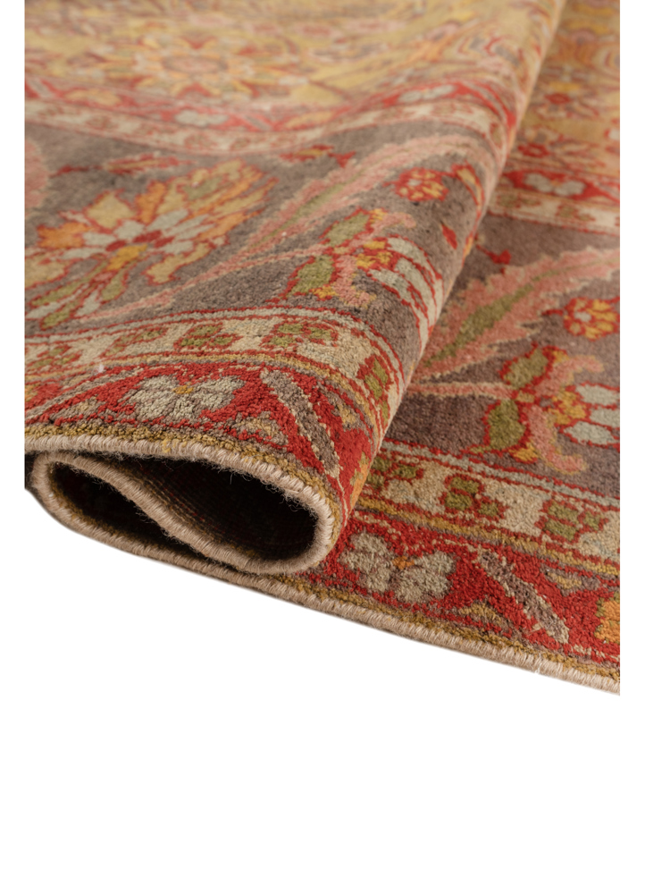 aalam red and orange wool hand knotted Rug - FloorShot