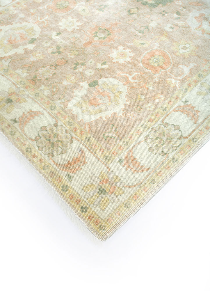aalam pink and purple wool hand knotted Rug - FloorShot