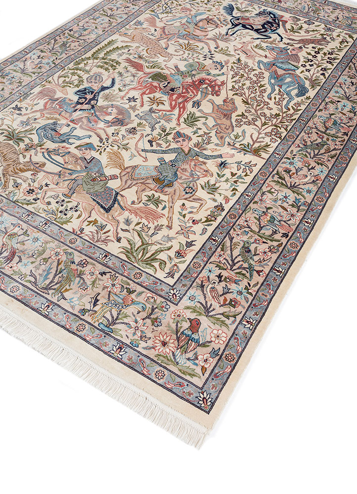 aalam gold wool hand knotted Rug - FloorShot