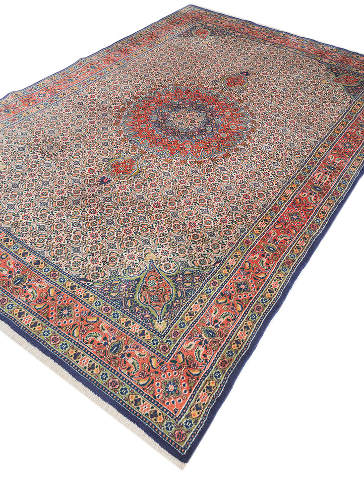 aalam green wool hand knotted Rug - FloorShot